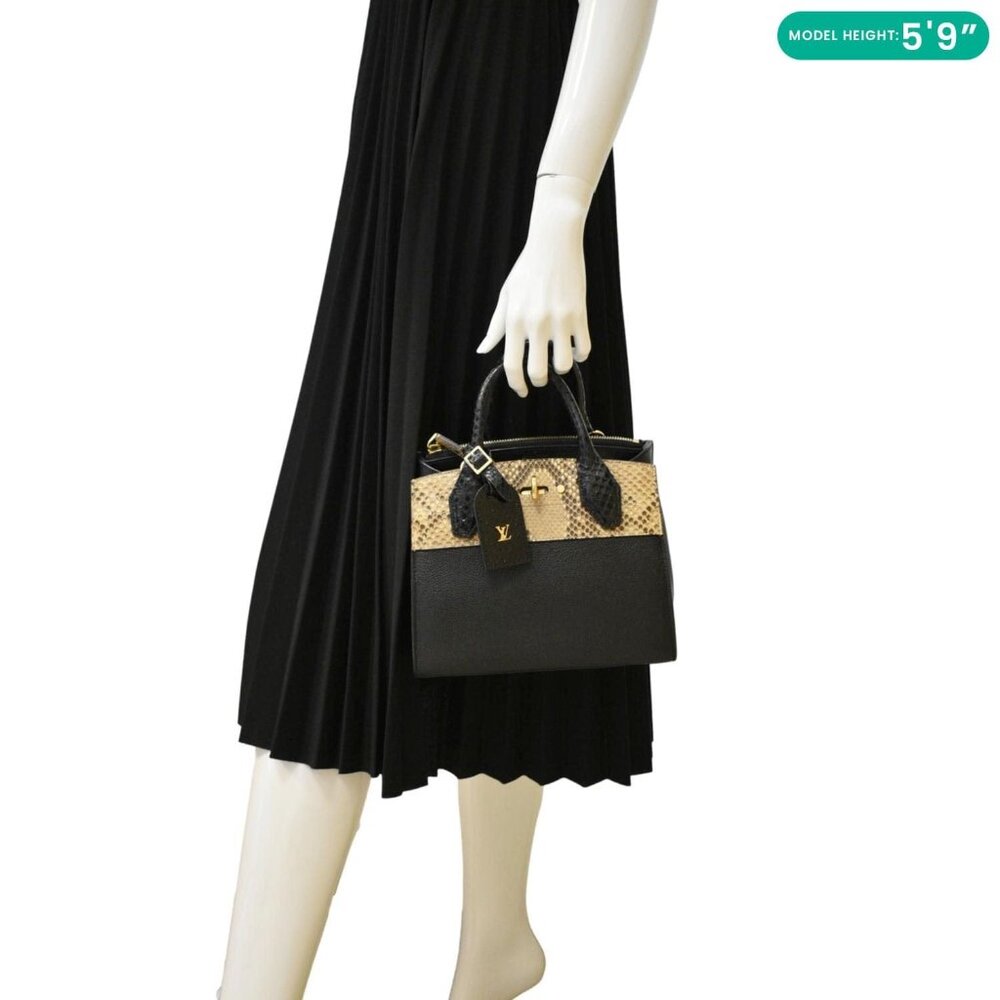 Louis Vuitton City Steamer Python Leather Tote Ba… - image 2